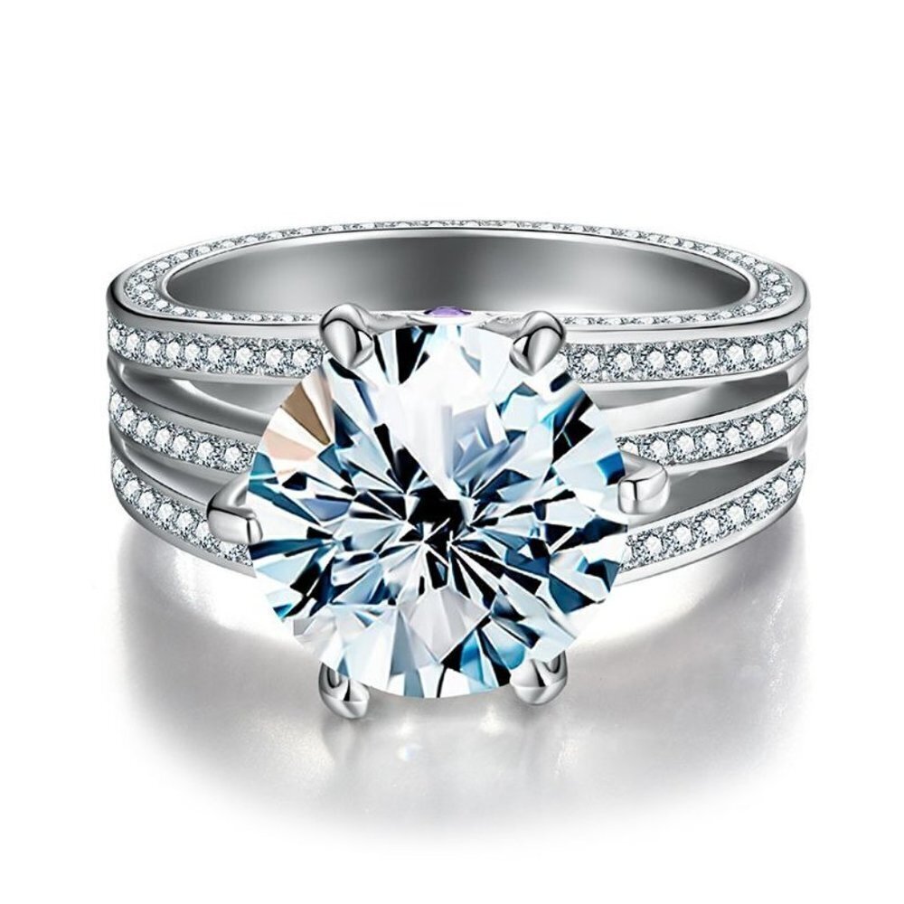 Certified 5ct. t.w Moissanite Diamond Ring